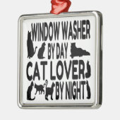 Cat Lover Window Washer Metalen Ornament (Links)