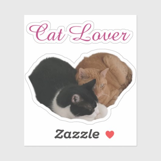 Cat Lover with Cat Heart Sticker (Vel)