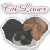 Cat Lover with Cat Heart Sticker (Voorkant)