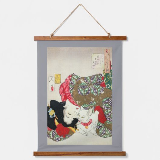Cat Lover, Yoshitoshi, Ukiyo-e Hangend Wandkleed (Voorkant)