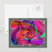 Cat Lovers abstracte kunstgeschenken Briefkaart (Voorkant / Achterkant)