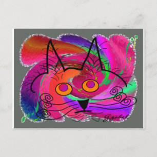 Cat Lovers abstracte kunstgeschenken Briefkaart