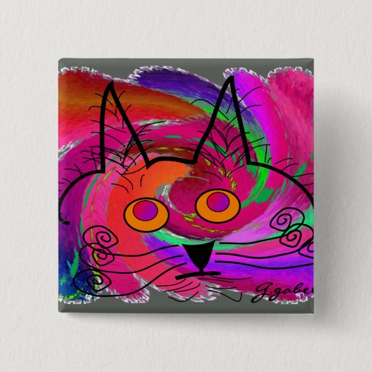 Cat Lovers abstracte kunstgeschenken Vierkante Button 5,1 Cm (Voorkant)