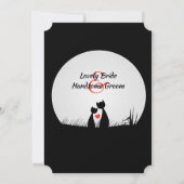 Cat Lovers Black White Moon Huwelijksuitnodiging Kaart (Achterkant)