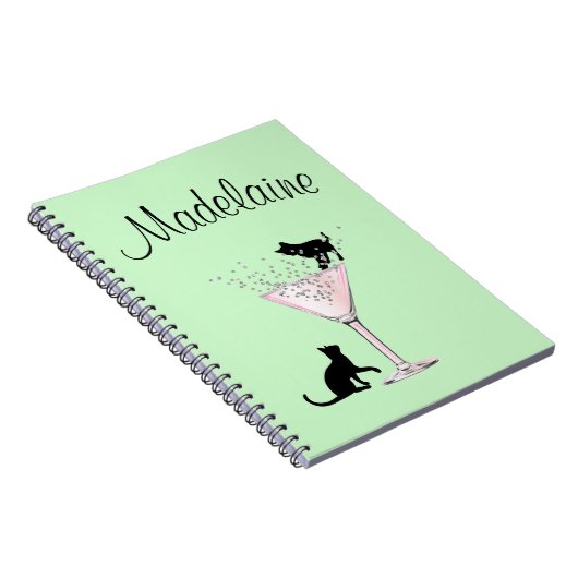 Cat Lovers Bubbels Moderne Mint Groen Persoonlijk Notitieboek (Rechterzijde)