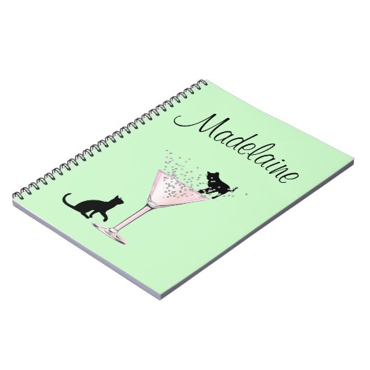 Cat Lovers Bubbels Moderne Mint Groen Persoonlijk Notitieboek (Linkerzijde)