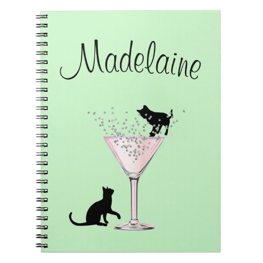 Cat Lovers Bubbels Moderne Mint Groen Persoonlijk Notitieboek (Voorkant)