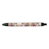 Cat Lovers Calico Cat Floral Schrijven Zwarte Inkt Pen (Voorkant)