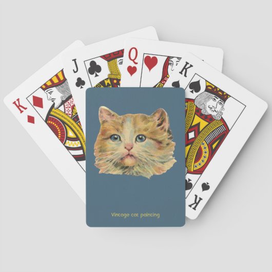 CAT LOVERS ~  CAT ~ Ginger Blue Pink ~ Pokerkaarten (Achterkant)