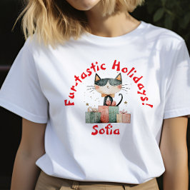 Cat Lovers’ Christmas Joy naam T-Shirt