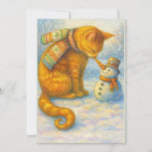 Cat Lover's Christmas Sarah and the Snowman Feestdagenkaart (Voorkant)