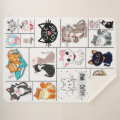 Cat Lovers Collage Sherpa Blanket Sherpa Deken (Voorkant (horizontaal))