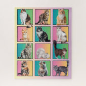 Cat Lover's Color Block Collage Pastelpuzzel Legpuzzel (Verticaal)