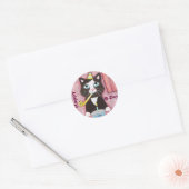 Cat Lover's Custom Happy Birthday-stickers Ronde Sticker (Envelop)