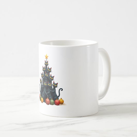 Cat Lovers Cute and Funny Holiday Tree Christmas 2 Koffiemok (Voorkant rechts)