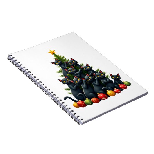 Cat Lovers Cute and Funny Holiday Tree Christmas 3 Notitieboek (Rechterzijde)