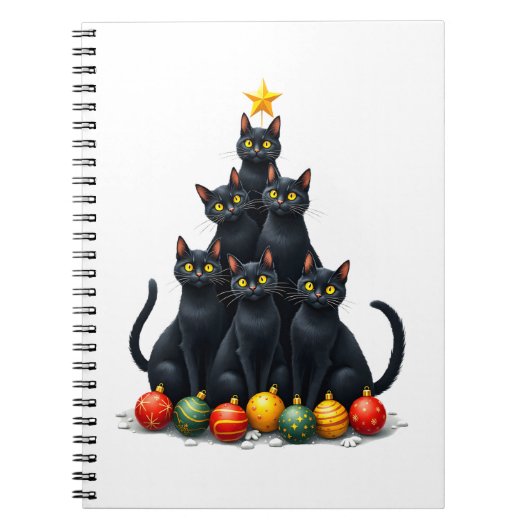 Cat Lovers Cute and Funny Holiday Tree Christmas M Notitieboek (Voorkant)