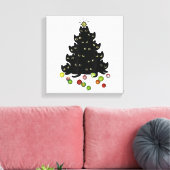 Cat Lovers Cute and Funny Holiday Tree Kerstmis Canvas Afdruk (Insitu (Woonkamer))