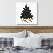 Cat Lovers Cute and Funny Holiday Tree Kerstmis Canvas Afdruk (Insitu (Slaapkamer))