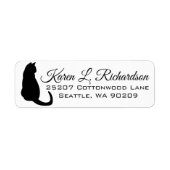 Cat Lover's Dramatic Black Cat Silhouette Address Etiket (Voorkant)