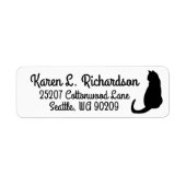Cat Lover's Dramatic Black Cat Silhouette Address Etiket (Voorkant)