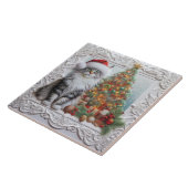 Cat Lovers Embossed Christmas Holiday  Tegeltje (Zijkant)