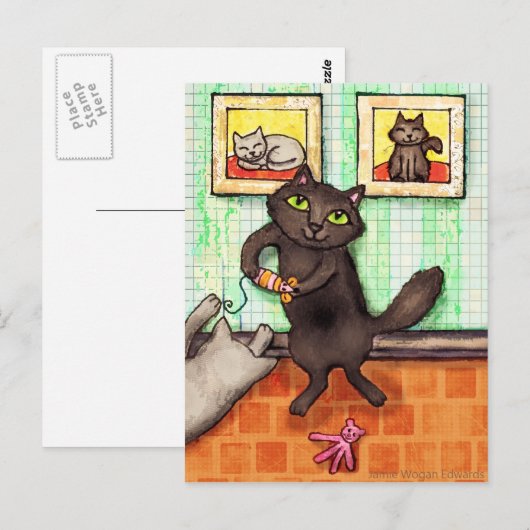 Cat Lover's Friendship / Dank u Briefkaart (Voorkant / Achterkant)