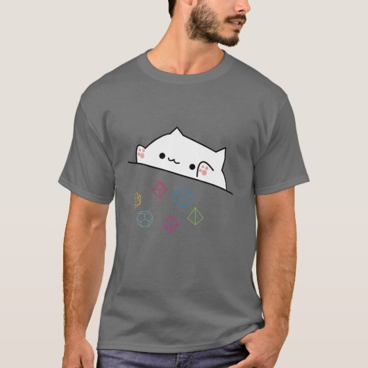 Cat Lovers Gift Cat Throwing Dice T-shirt (Voorkant)
