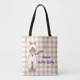 Cat Lovers Gingham Canvas tas