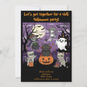 Cat Lovers Halloween Uitnodiging (Voorkant)