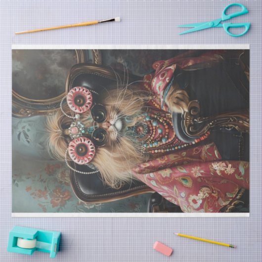 Cat Lovers Hippie Stijl Decoupage Tissuepapier (Craft)