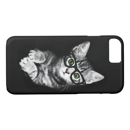 Cat Lover's Hipster Kat iPhone 7 Hoesje (Achterkant (Horizontaal))