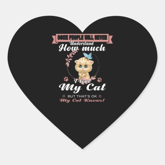 Cat Lovers | Hoeveel van mijn kattehuis-cadeau Hart Sticker (Voorkant)