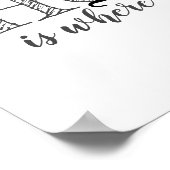 Cat Lovers Home Quote Minimalist Zwart-wit Poster (Hoek)