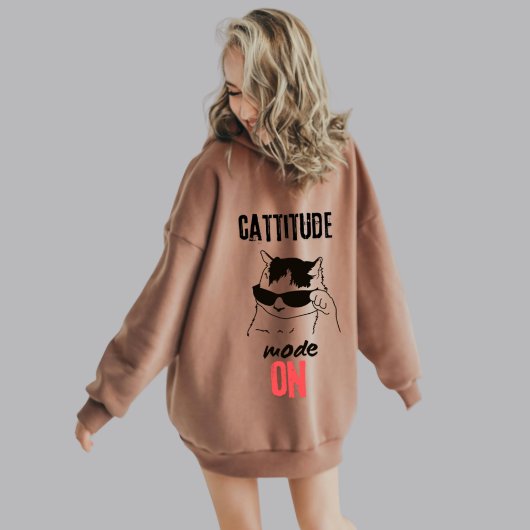 Cat Lovers Hoodie - Cattitude Move On