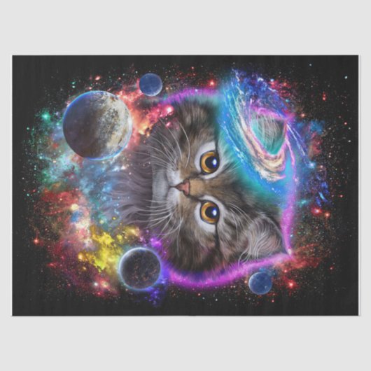 Cat Lovers | Kat in de Galaxy Space Cosmos Tissuepapier (Voorkant)