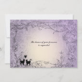 Cat Lovers  Lavendel Vintage bruiloft Kaart (Achterkant)