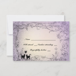Cat Lovers Lavender RSVP Kaartje
