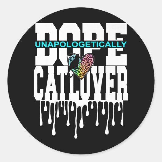 Cat Lovers Leopard Decor Design zonder verontschul Ronde Sticker (Voorkant)