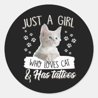 Cat Lovers | Liefde meisjes houden van katten en h Ronde Sticker