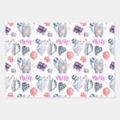 Cat Lovers Pattern Birthday Inpakpapier Vel (Voorkant)
