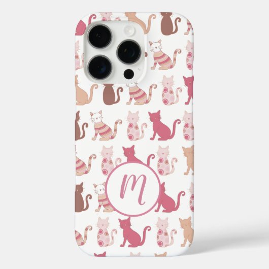 Cat Lovers Pattern Monogram Case-Mate iPhone Case (Achterkant)