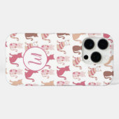 Cat Lovers Pattern Monogram Case-Mate iPhone Case (Achterkant (horizontaal))