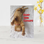 Cat Lovers Pensioen Kaart (Gele Bloem)