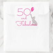 Cat Lover's roze 50 en Fabulous Birthday Vierkante Sticker (Tas)