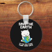 Cat Lovers Save Earth Het is de enige planeet die Sleutelhanger (Voorkant)