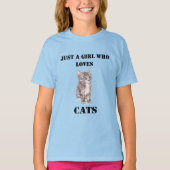 Cat Lovers Shirt - Gewoon een meisje dat van katte (Voorkant)