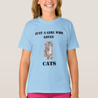 Cat Lovers Shirt - Gewoon een meisje dat van katte