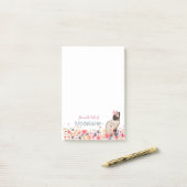 Cat Lovers Siamese Kitten Floral Personal Post-it® Notes (Op bureau)