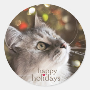 Cat Lover's Sparkling Kerst stickers